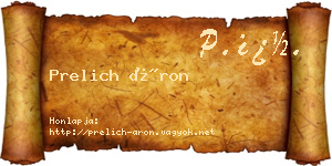 Prelich Áron névjegykártya